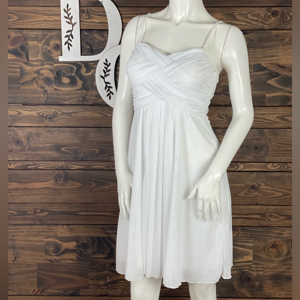 Cato | Drape Sweetheart Sheer Chiffon Babydoll Mini Dress Bride Wedding Cami